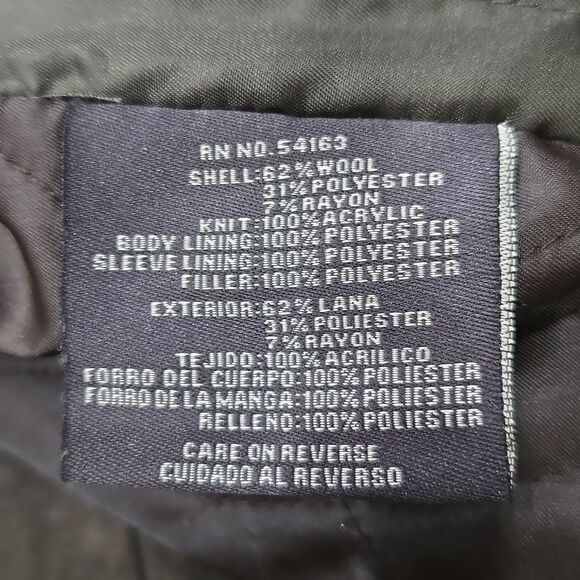 Dockers Wool Military Style Jacket Men's Medium Olive Green Winter Chore Utility - Picture 5 of 16